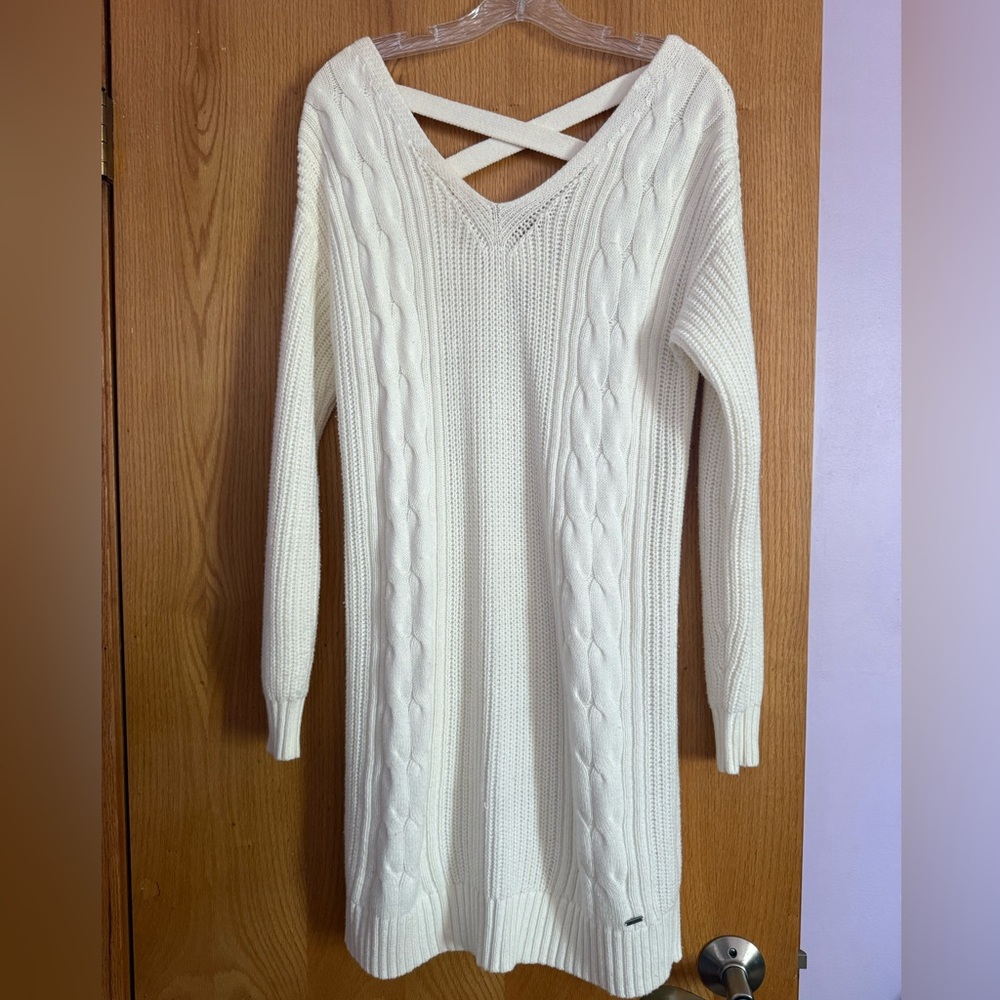 Hollister Cream Long Sleeve Dress